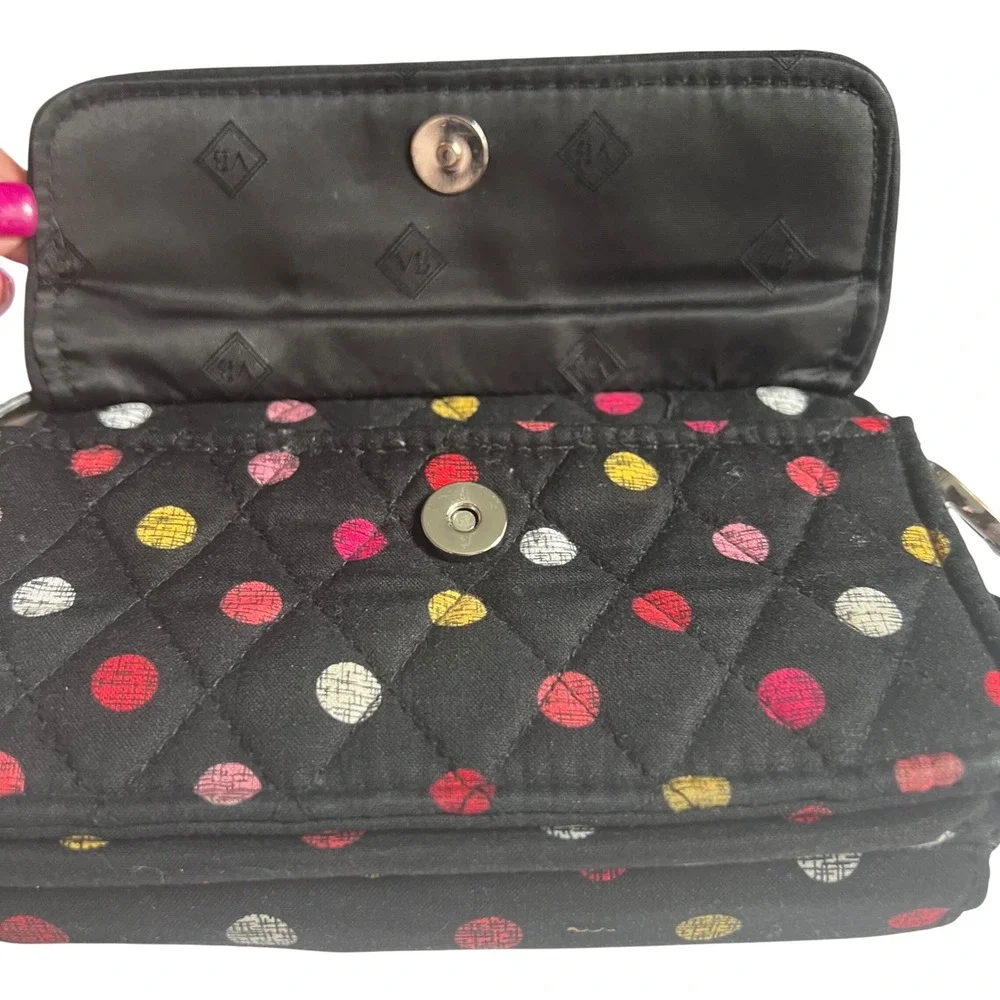 Vera Bradley Havana‎ Dots Quilted All In One Crossbody Wallet Organzier Bag